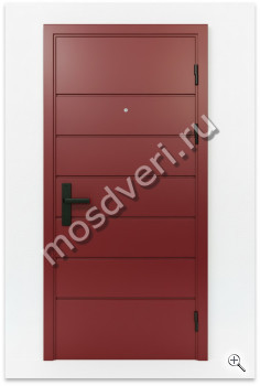 Красная входная дверь в квартиру с минималистичным дизайном - купить от производителя Мосдвери Красная входная дверь в квартиру с минималистичным дизайном
